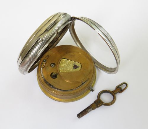 fig 2. Antique silver fusee pocket watch, 1876