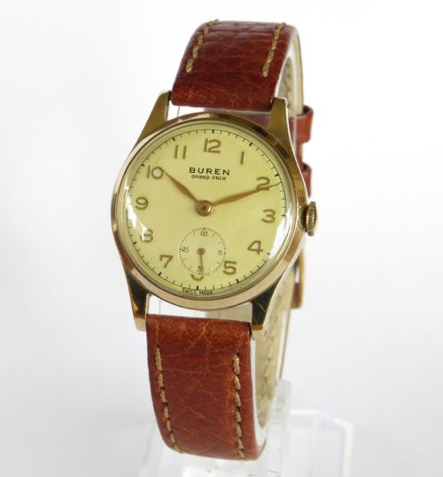 Mid-size 9ct Gold Buren Grand Prix Wrist Watch, 1956
