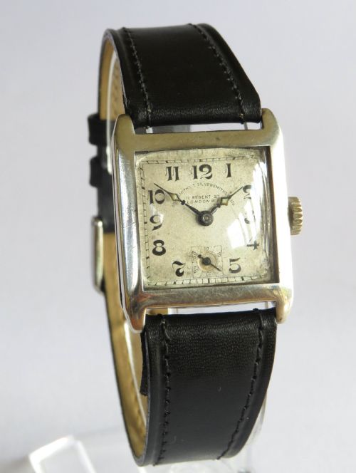 fig 1. Gents 1931 silver watch, Goldsmiths & Silversmiths