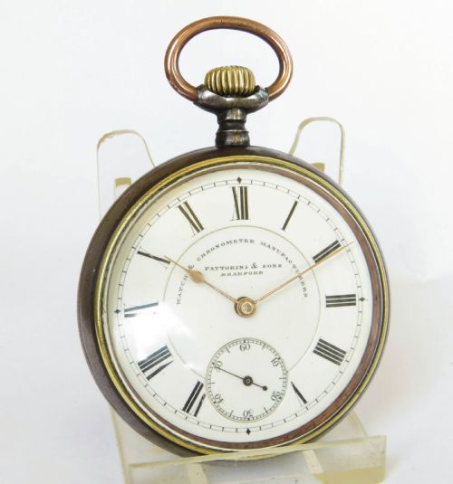 fig 1. Antique Waltham gun metal pocket watch for Fattorini, 1898