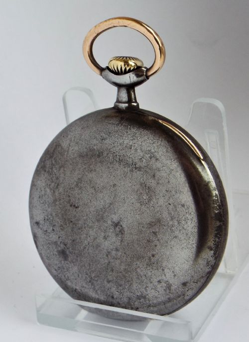 fig 1. An antique gun metal Omega pocket watch 1914
