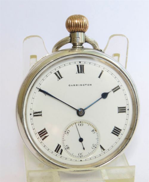 fig 1. Antique silver Rotherhams pocket watch for Carringtons, London
