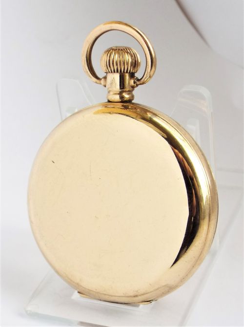 fig 1. Antique 1903 Waltham Traveler full hunter pocket watch.