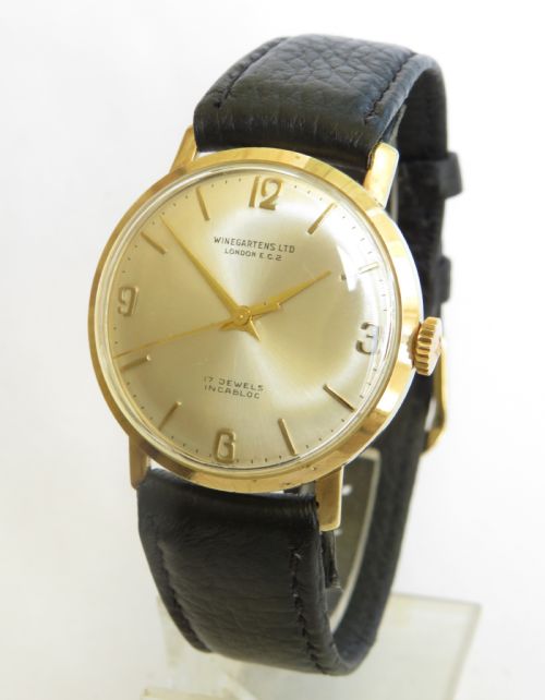 Gents 9ct Gold Winegartens Wrist Watch, 1966
