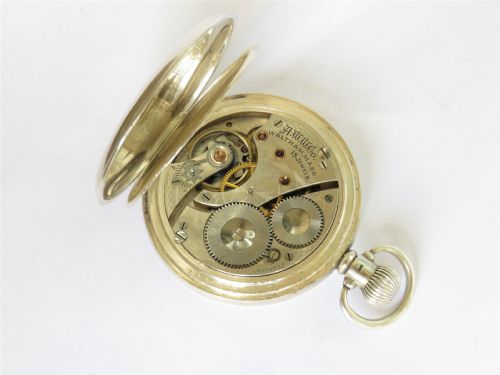 fig 1. Antique Waltham silver full hunter pocket watch