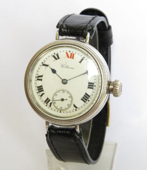 Gents Antique Silver Waltham Wrist Watch