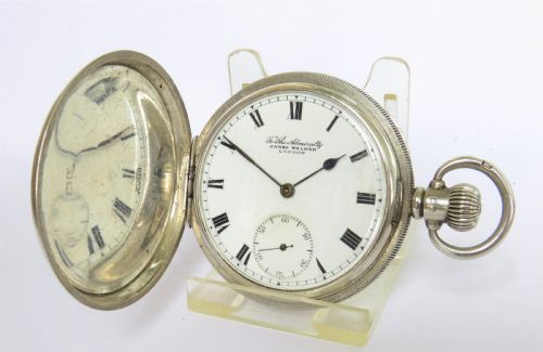 English Silver Full Hunter Pocket Watch, 1920
