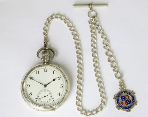 fig 1. Antique Swiss silver pocket watch, 1924
