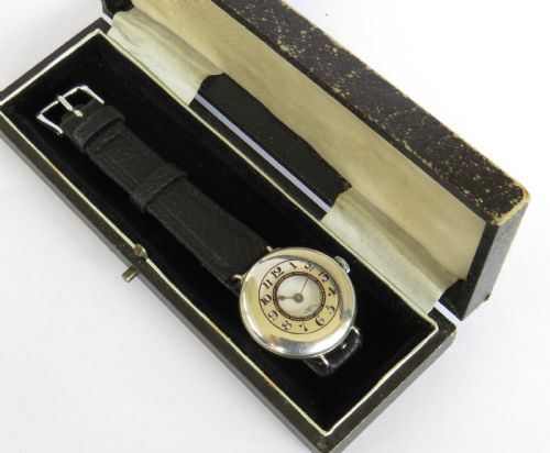 Antique Mid-size Silver Half Hunter Trench Watch