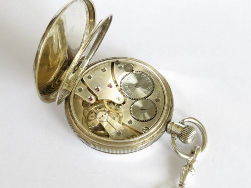 fig 2. Silver Vertex pocket watch and chain