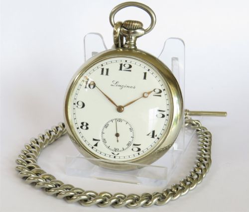 Antique Longines Pocket Watch and Chain
