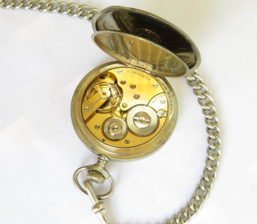 fig 2. Antique Longines pocket watch and chain