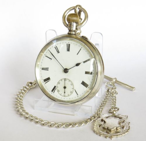 Antique Silver Marks Pocket Watch and Chain