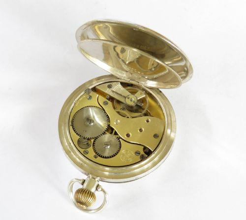 fig 2. Antique silver Moeris half hunter pocket watch