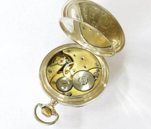 fig 2. Antique silver Omega pocket watch