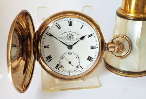 Antique Thomas Russell Full Hunter Pocket Watch 1920s.