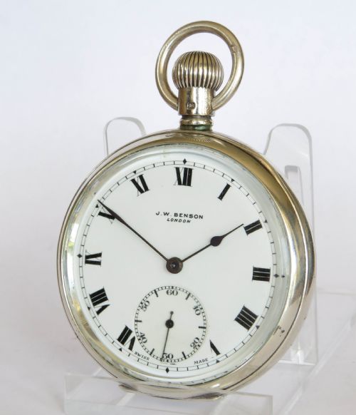 1936 Silver Cyma Pocket Watch for J W Benson