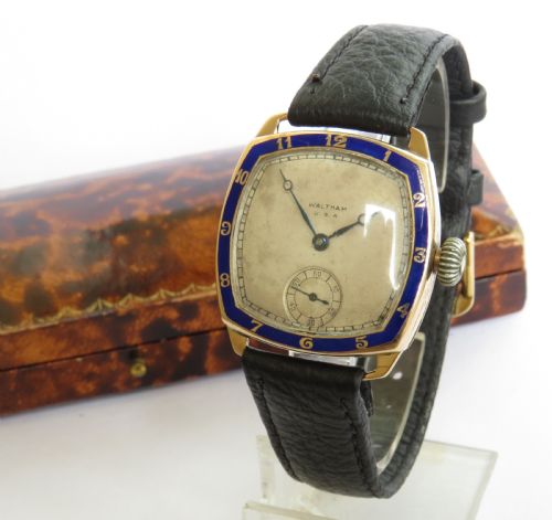 Rare 9ct Rose Gold Waltham Chevalier Wrist Watch, 1930