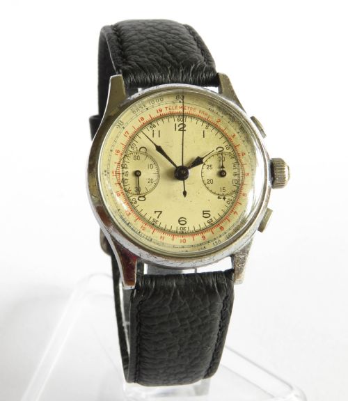 fig 1. Gents 1930s Landeron three-button chronograph