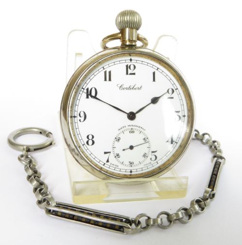 fig 1. 1930s Cortebert pocket watch and chain