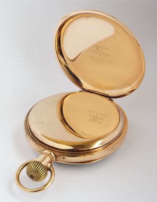 fig 2. Antique 14 ct gold filled Waltham pocket watch.