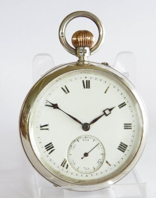 fig 1. Rotherham & Sons silver pocket watch, 1929
