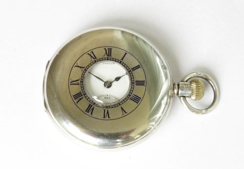1933 Cyma Silver Half Hunter Pocket Watch for J W Benson