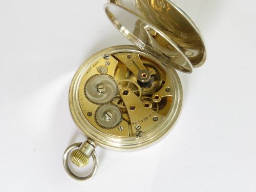 fig 2. 1933 Cyma silver half hunter pocket watch for J W Benson