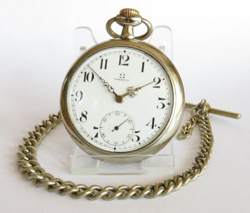 Antique Omega Pocket Watch with Chain