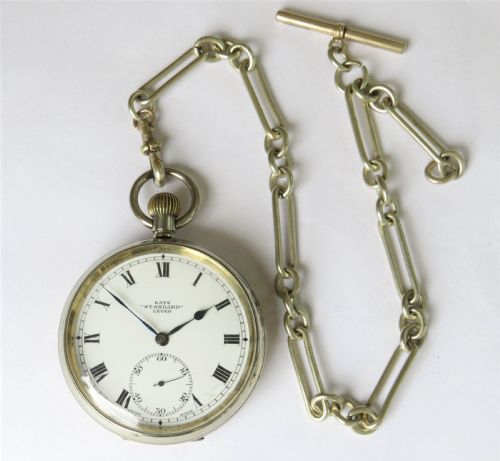fig 1. 1920s Kays Standard Lever pocket watch & chain