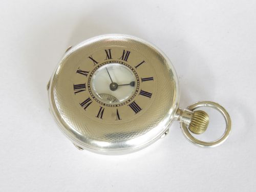 Antique Silver Half Hunter Pocket Watch