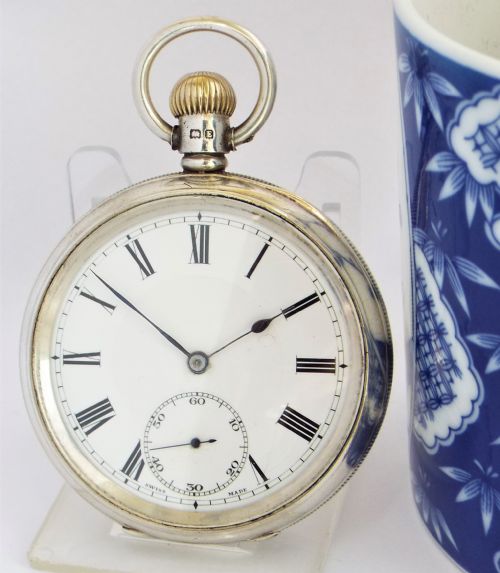 Antique Silver Rode Watch Co Pocket Watch. 1929.