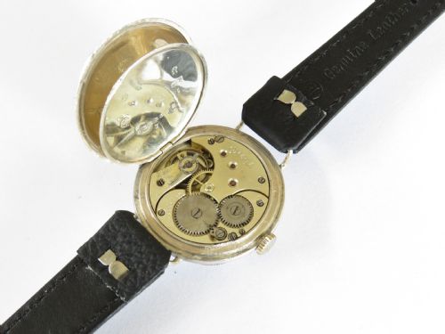 fig 2. Gents antique silver Omega trench watch, c1914