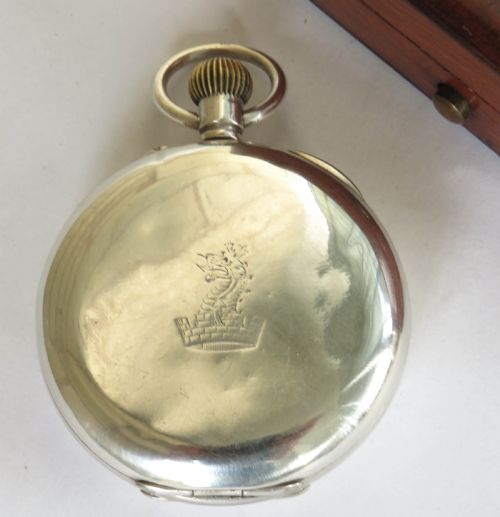 fig 4. Antique silver half hunter pocket watch for Dent