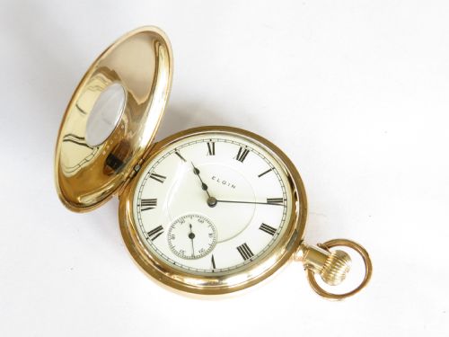 fig 2. Antique Elgin G M Wheeler half hunter pocket watch