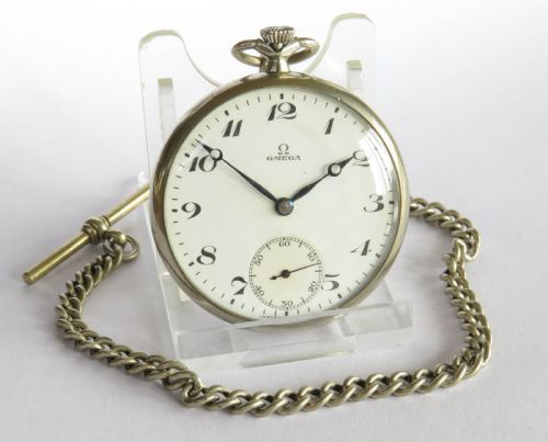 fig 1. 1930s Omega pocket watch with chain