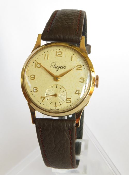 Mid-size 9ct Gold Trojan Wrist Watch, 1958