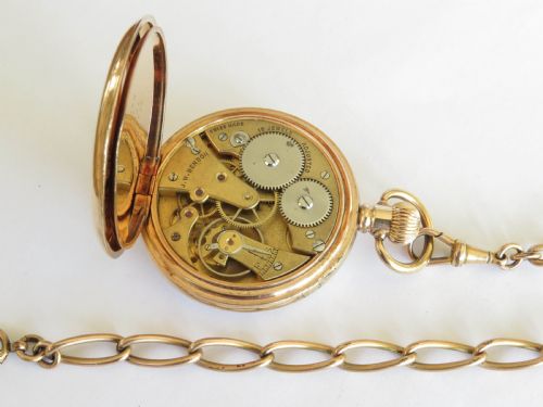 fig 2. 1930s Cyma pocket watch and chain for J W Benson