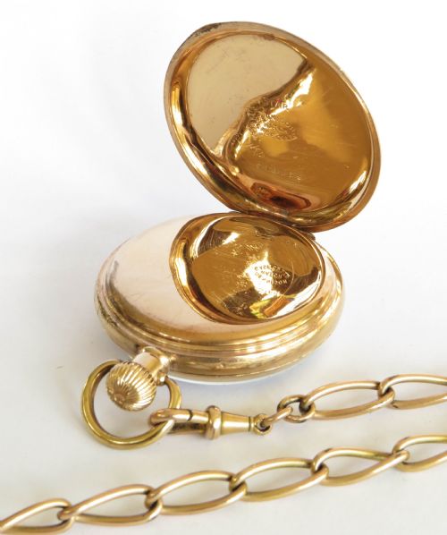 fig 3. 1930s Cyma pocket watch and chain for J W Benson