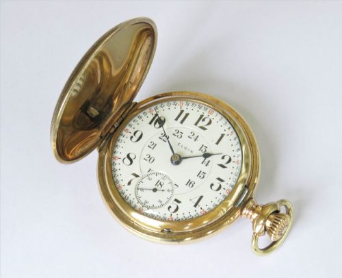 fig 1. 1905 Elgin railroad full hunter pocket watch