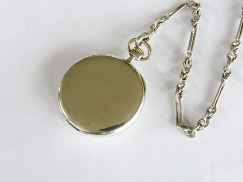 fig 2. 1924 silver Arcadia pocket watch and chain