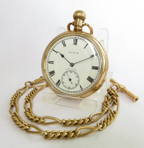 Antique Elgin Pocket Watch and Chain
