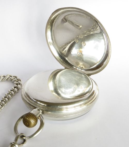 fig 3. Silver Waltham Riverside pocket watch & chain