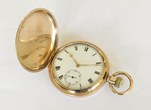 fig 1. Antique 1920s Cudos full hunter pocket watch