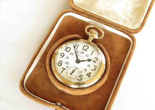 fig 1. Antique Waltham Canadian railroad pocket watch, 1918