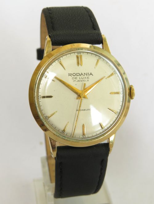 fig 1. Gents 1950s Rodania De Luxe wrist watch