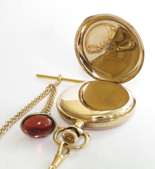 fig 2. Antique Elgin full hunter pocket watch and chain