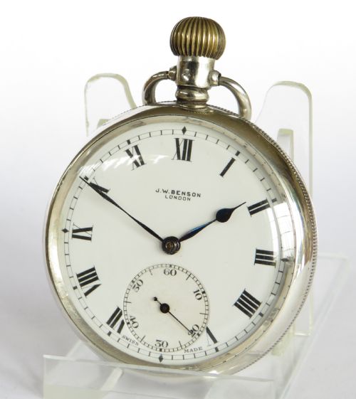 Silver Revue Pocket Watch for J W Benson. 1930