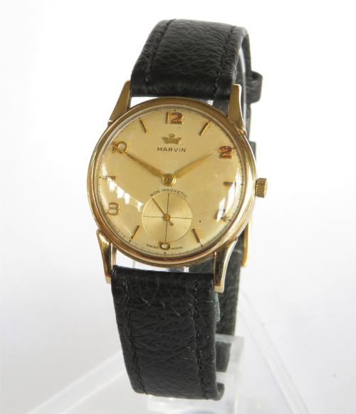 Gents 9ct Gold Marvin Wrist Watch