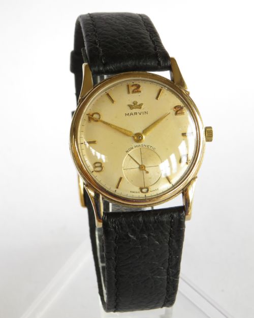 fig 1. Gents 9ct gold Marvin wrist watch